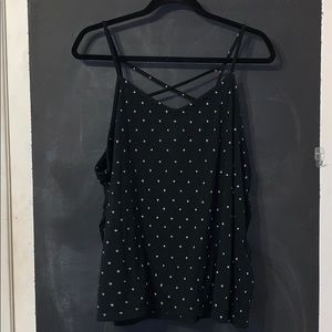 Cute Black Strappy Tank Top